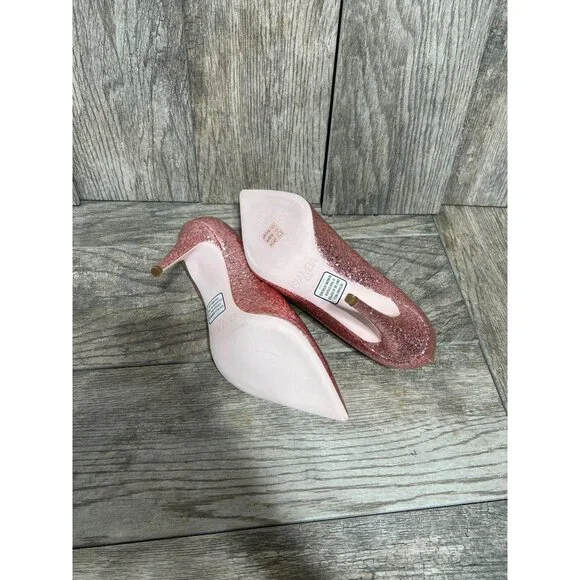 GIAMBA Paris Galactica Patent Rosa High Heels Pink Glitter Pumps 9.5 NWB - Picture 6 of 7